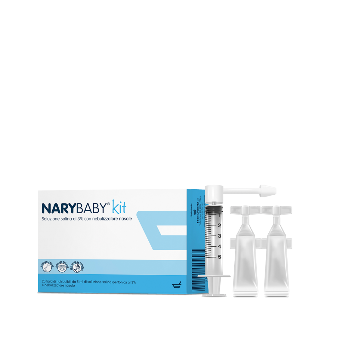 Nary Baby Kit nebulizzatore nasale per la cura delle vie respiratorie