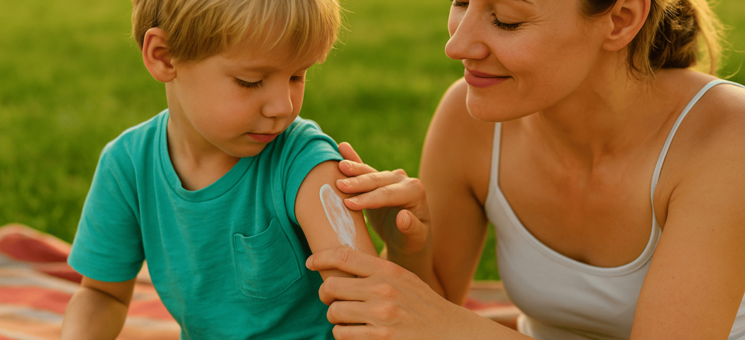 Come trattare la pelle dei bambini dopo l’esposizione al sole